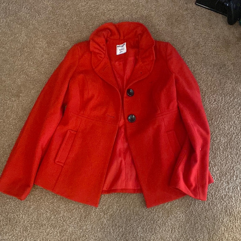 Old Navy Red Peacoat. Size-XS